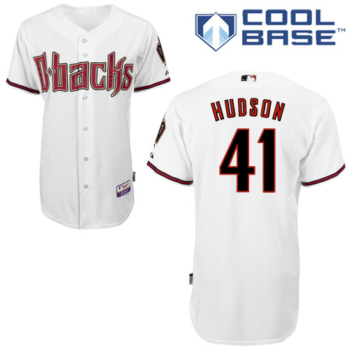 Daniel Hudson #41 MLB Jersey-Arizona Diamondbacks Men's Authentic Home White Cool Base Baseball Jersey